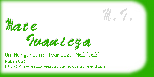 mate ivanicza business card